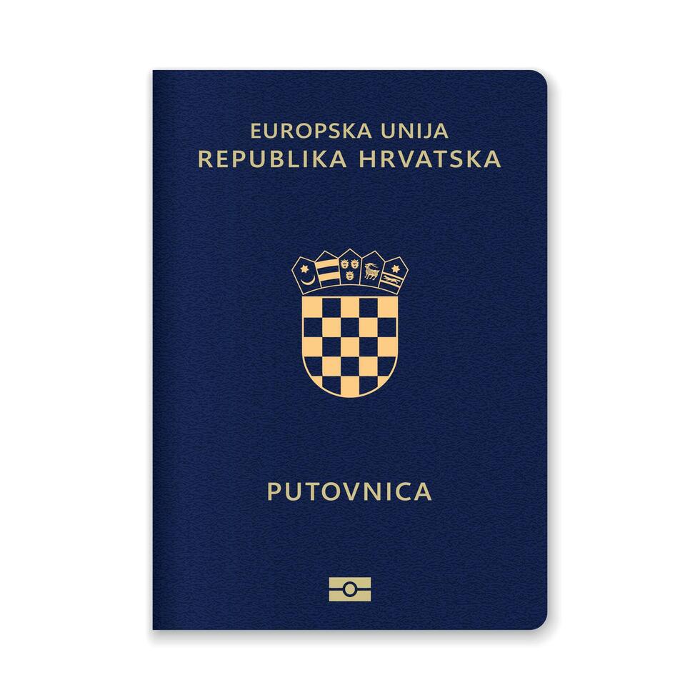 Croatia Passport Cover with Gold Emblem and Text vector