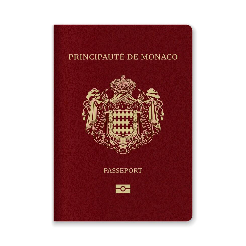 Monaco Passport Cover with Gold Emblem and Text vector