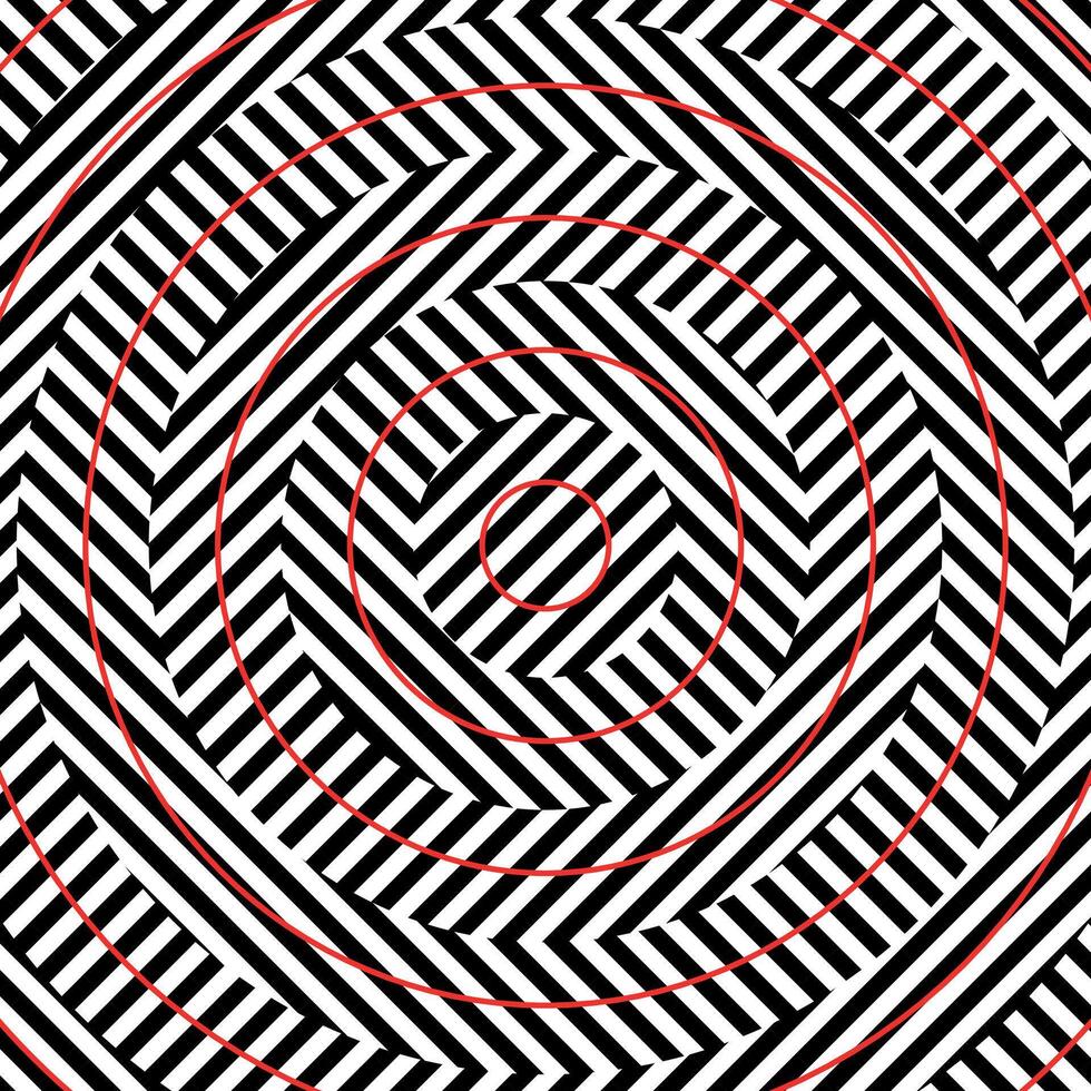 Optical Illusion Circles with Diagonal Stripes vector