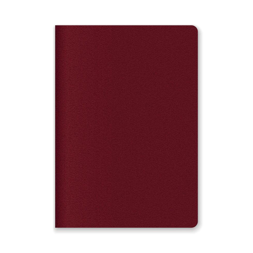 Red Textured Passport Cover with Rounded Corners vector