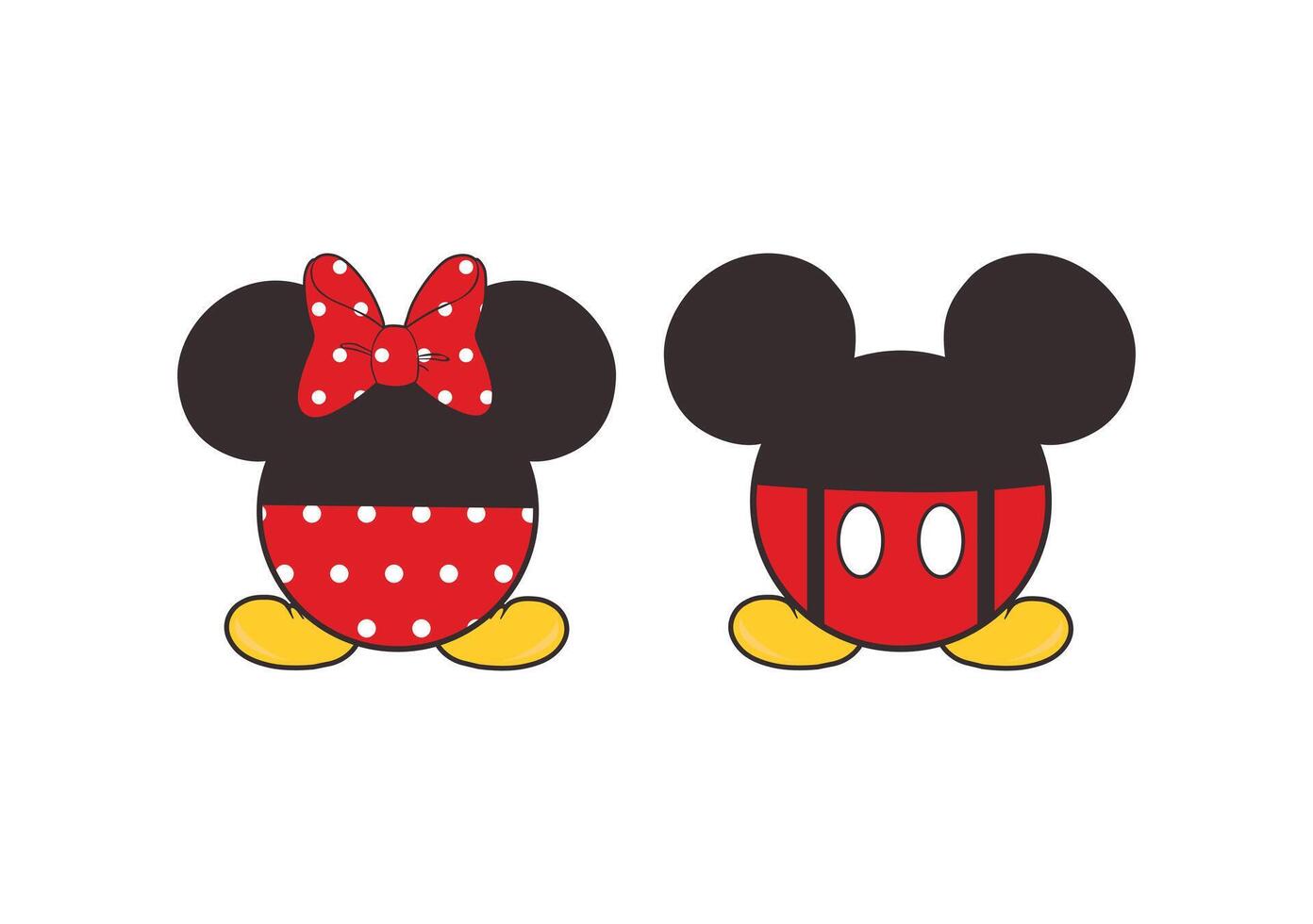mickey and minnie mouse character vector