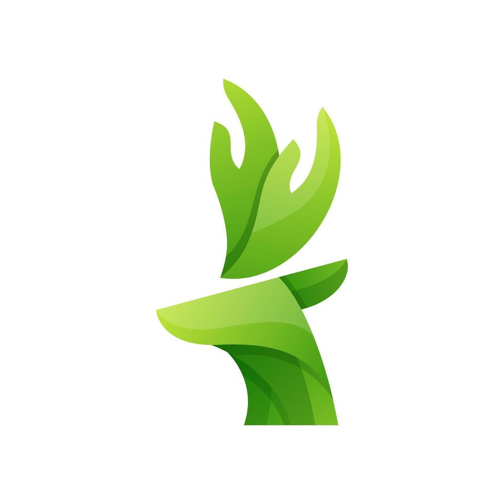 deer hand abstract gradient logo design vector