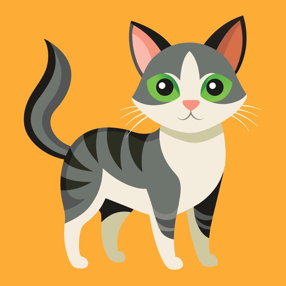 Little Cute Cat Cartoon Character vector