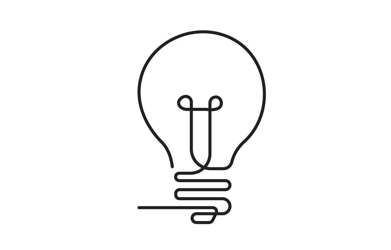 Single Line Art of Light Bulb vector