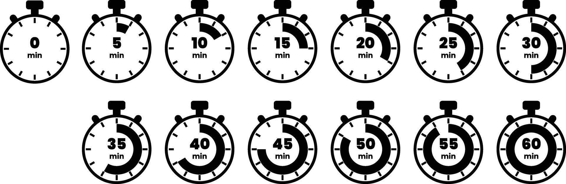 Time remaining symbol. Stopwatch with minutes timer. vector