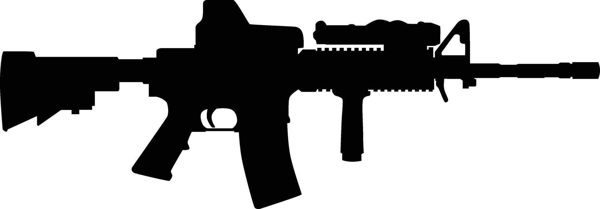 M4 Carbine assault rifle silhouette illustration vector