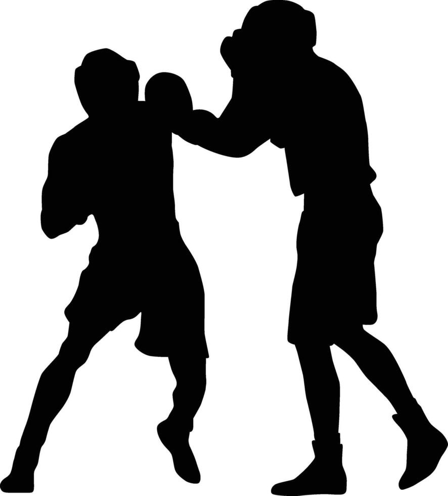 Boxer silhouette illustration full body vector