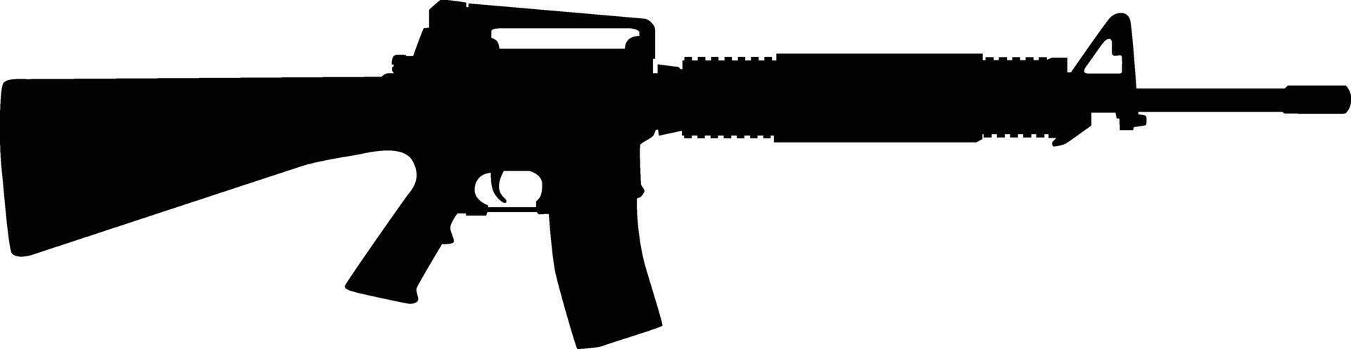 M16A4 assault rifle silhouette illustration vector