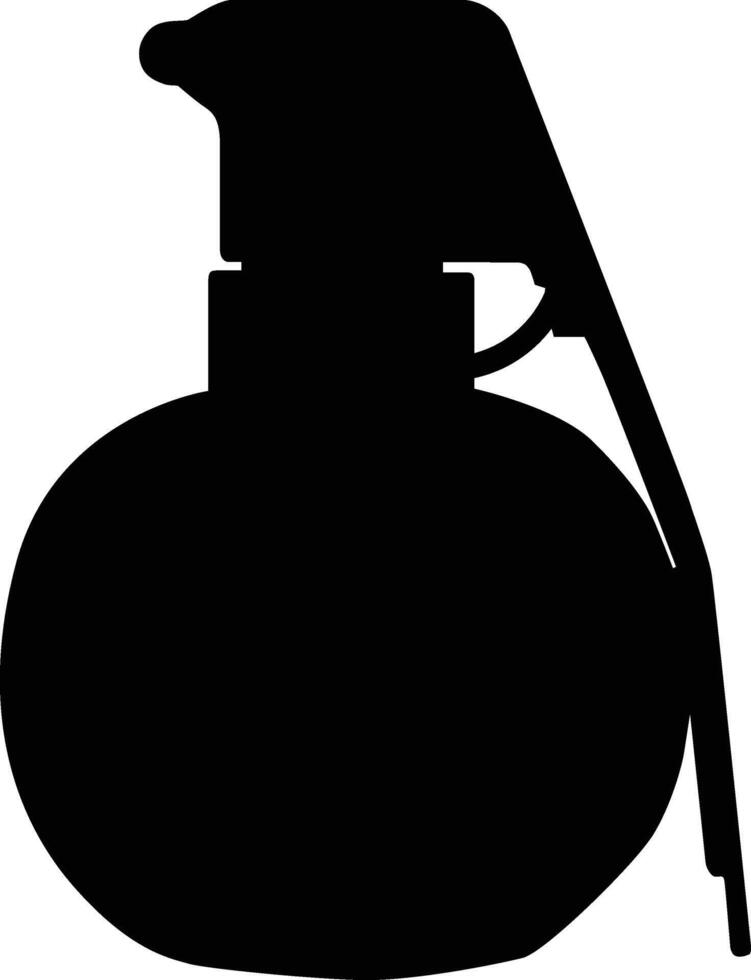 Hand grenade silhouette illustration vector