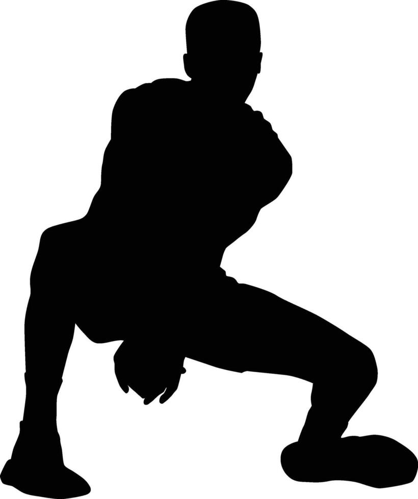 Men volleyball athlete saving ball pose vector