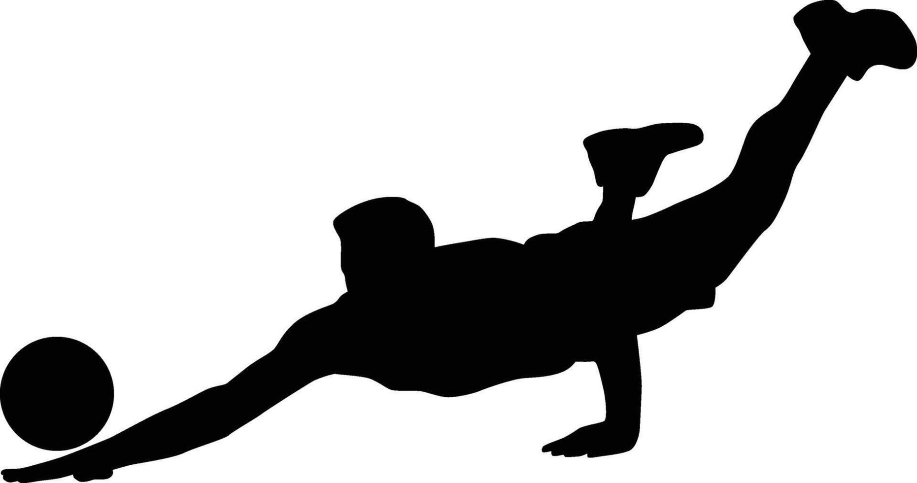 Volleyball player saving ball pose vector