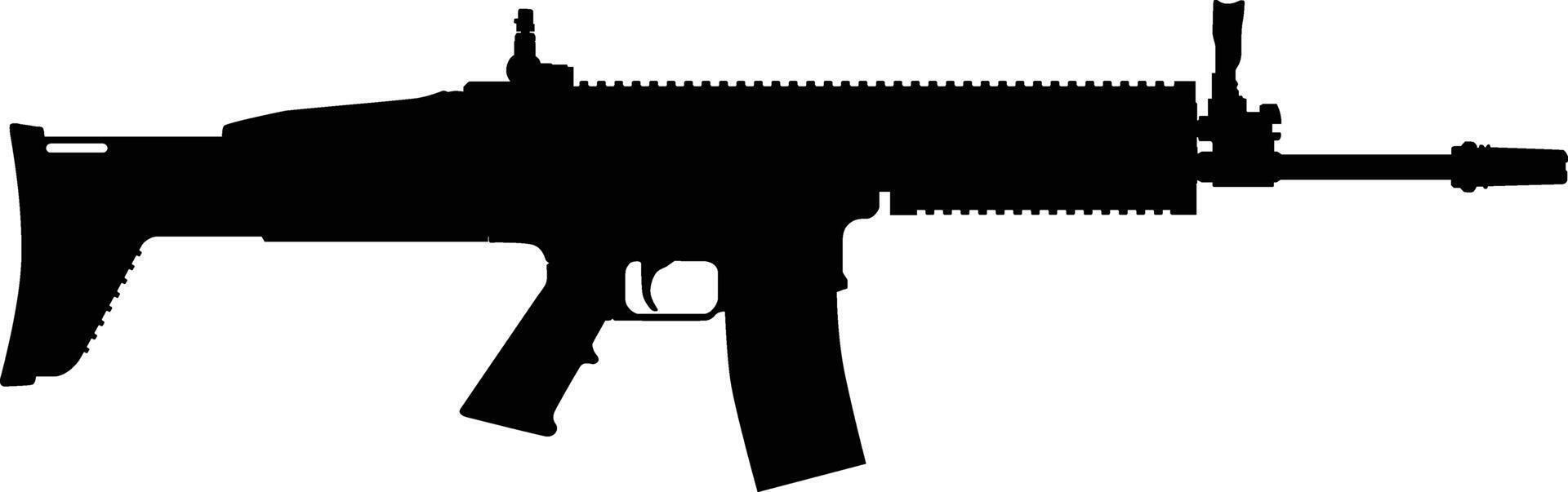 Scar-l assault rifle silhouette vector