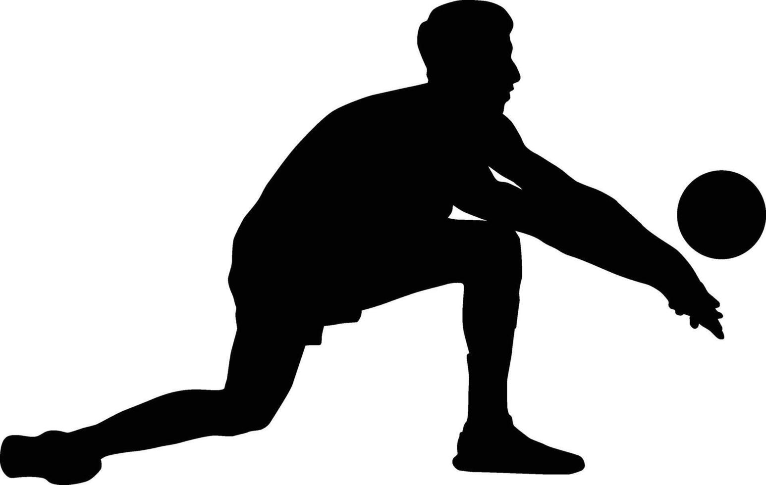Men receiving ball in volleyball games vector