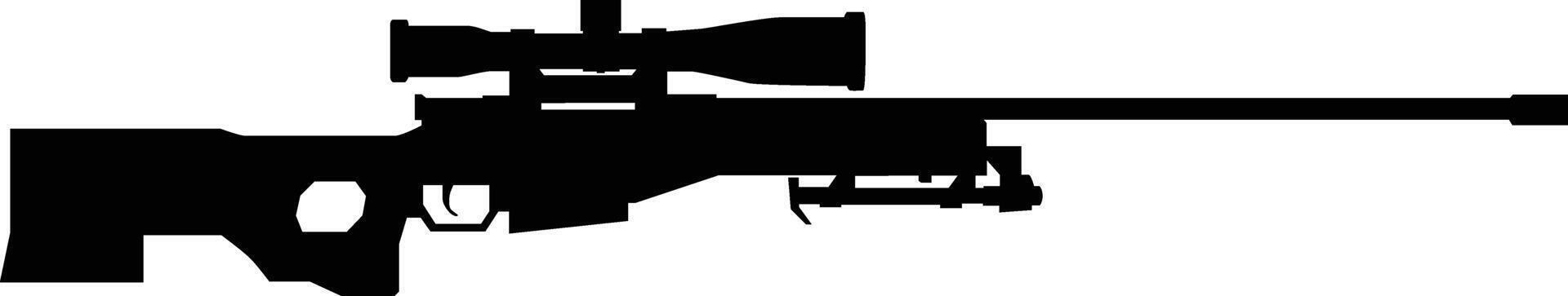 AWM sniper rifle silhouette vector