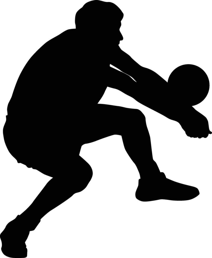 Men volleyball player silhouette full body vector