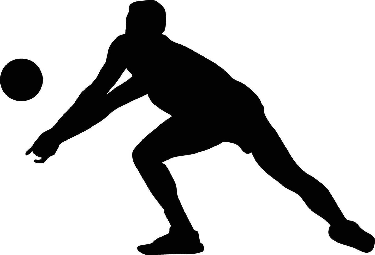 Men volleyball player silhouette illustration. People pose when playing volleyball. vector