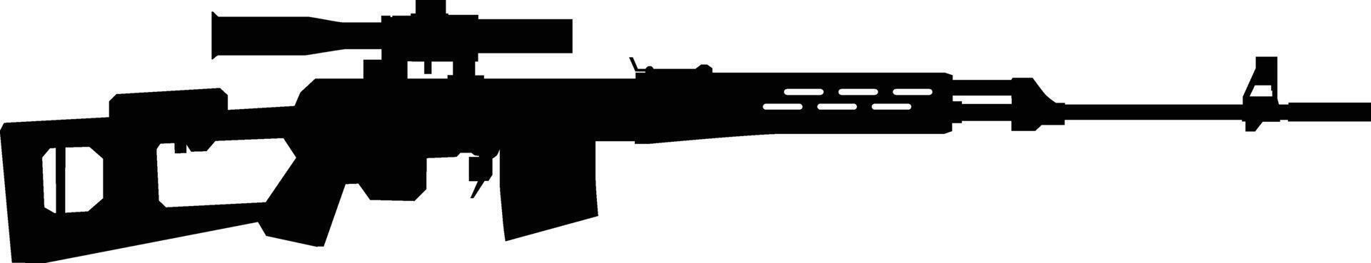 Dragunov sniper rifle silhouette illustration vector