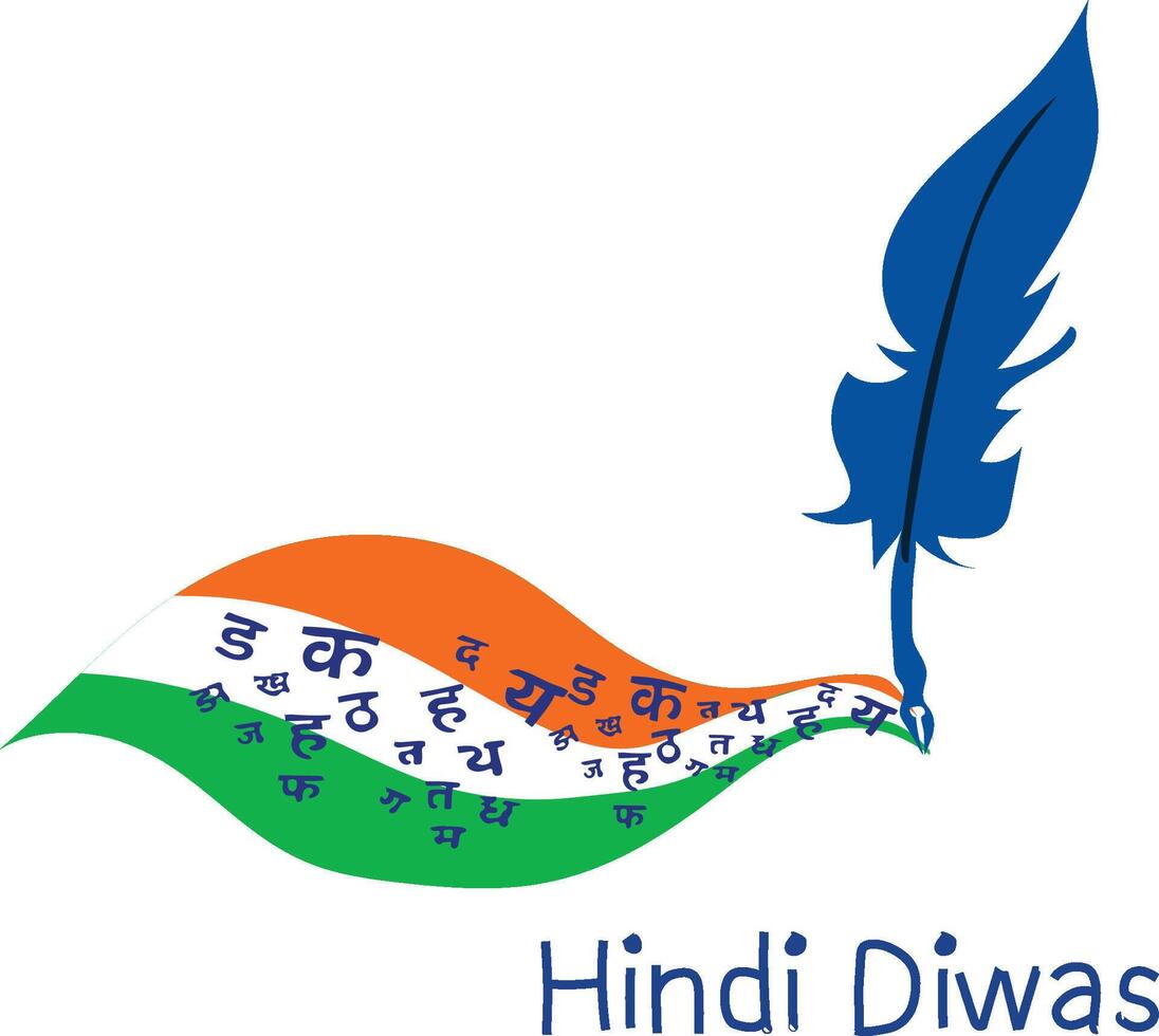 Hindi diwas illustration vector