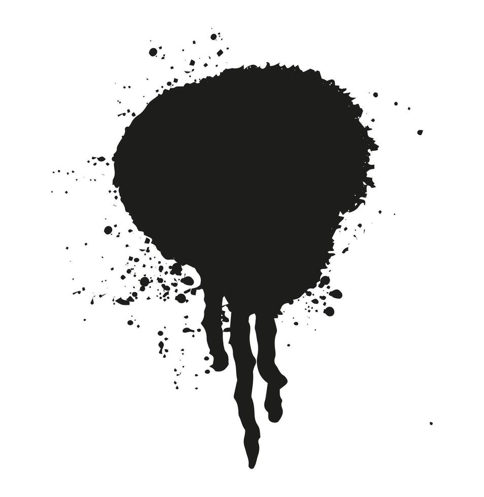 Stylized abstract black ink splash flat illustration on a clean white background Perfect for creative artistic designs logos and minimalistic projects vector