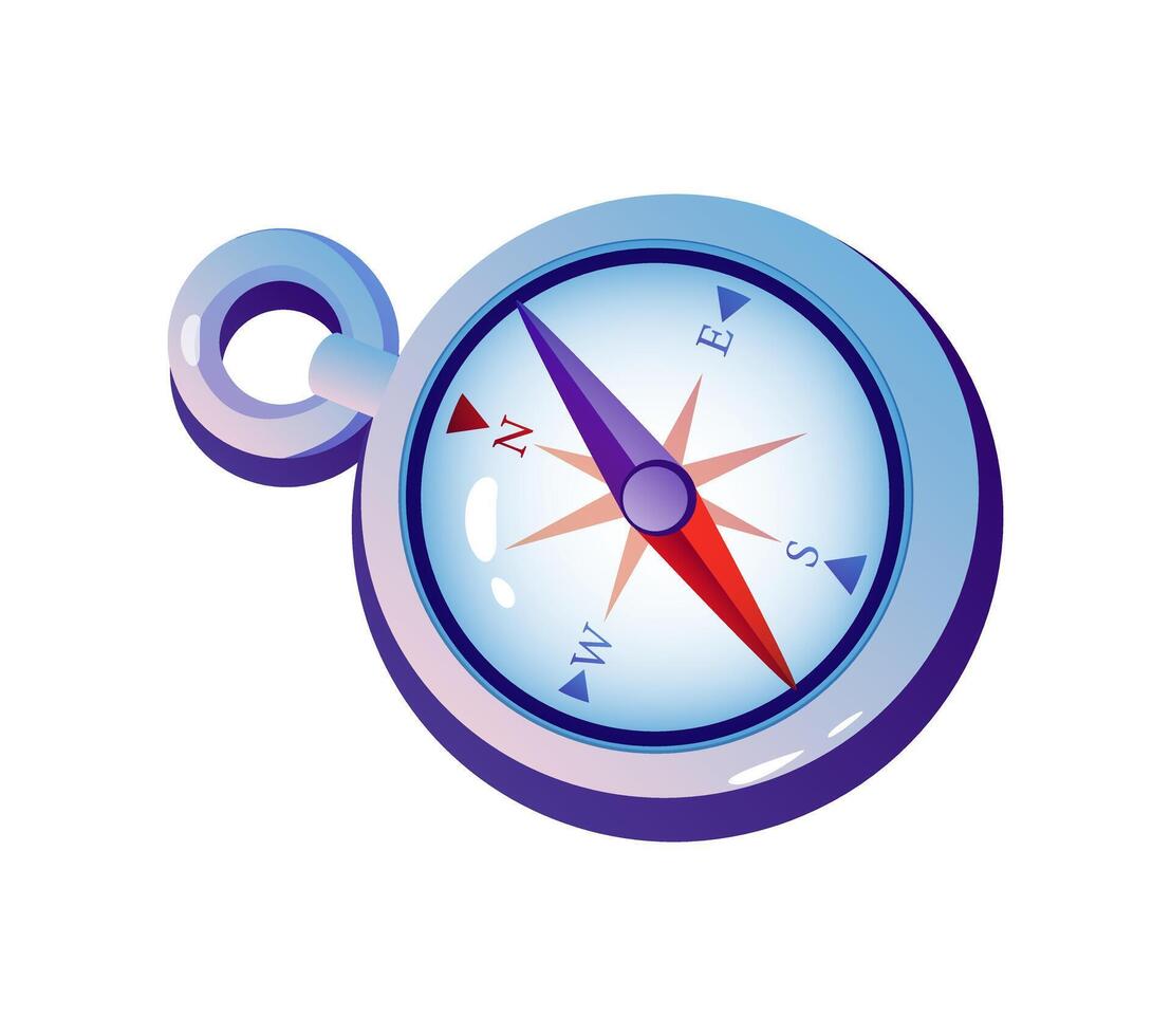 A colorful illustration of a compass featuring a vibrant design Displaying the directions of north south east west against a white background Ideal for themes such as travel and adventure vector