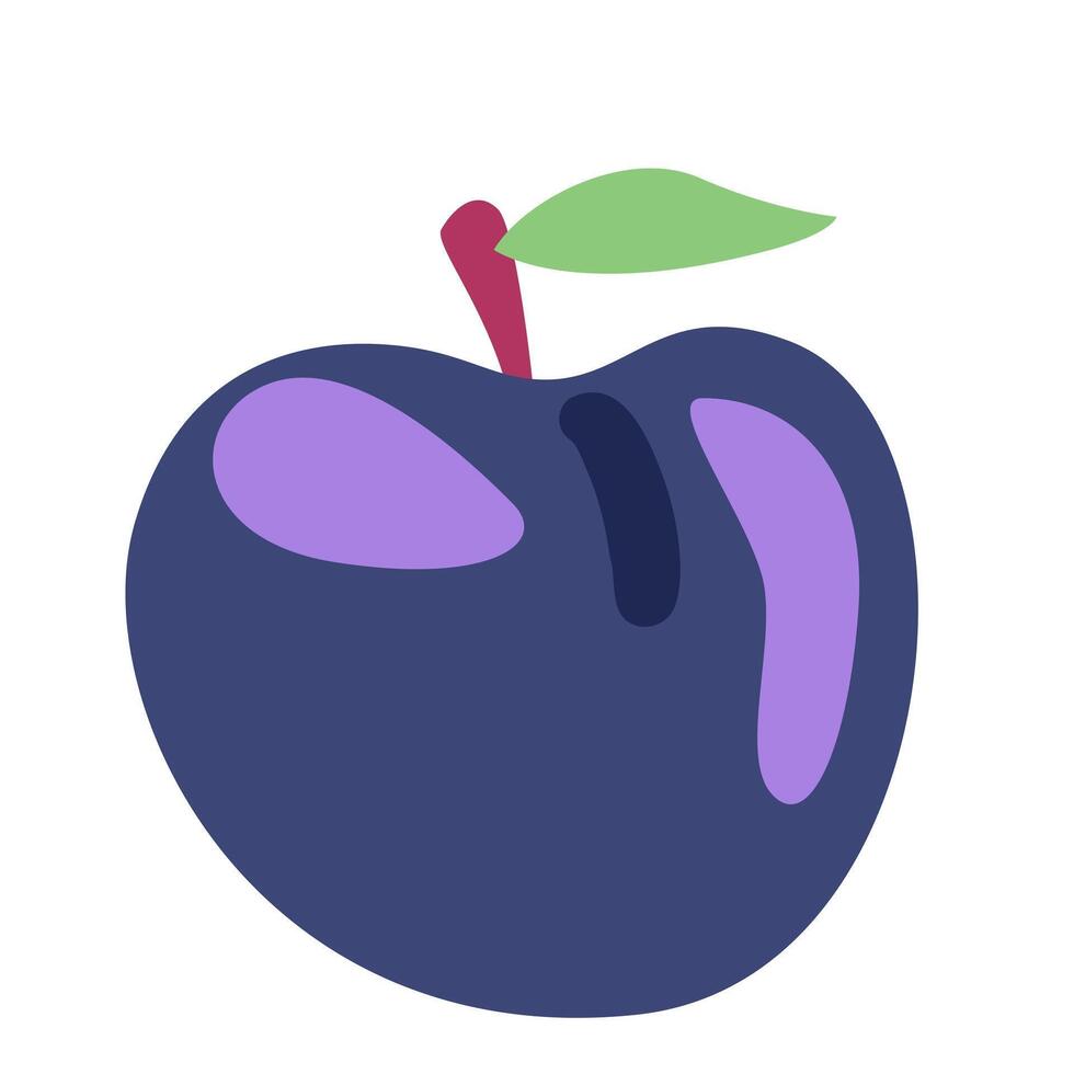 Plum doodle illustration isolated on white. vector