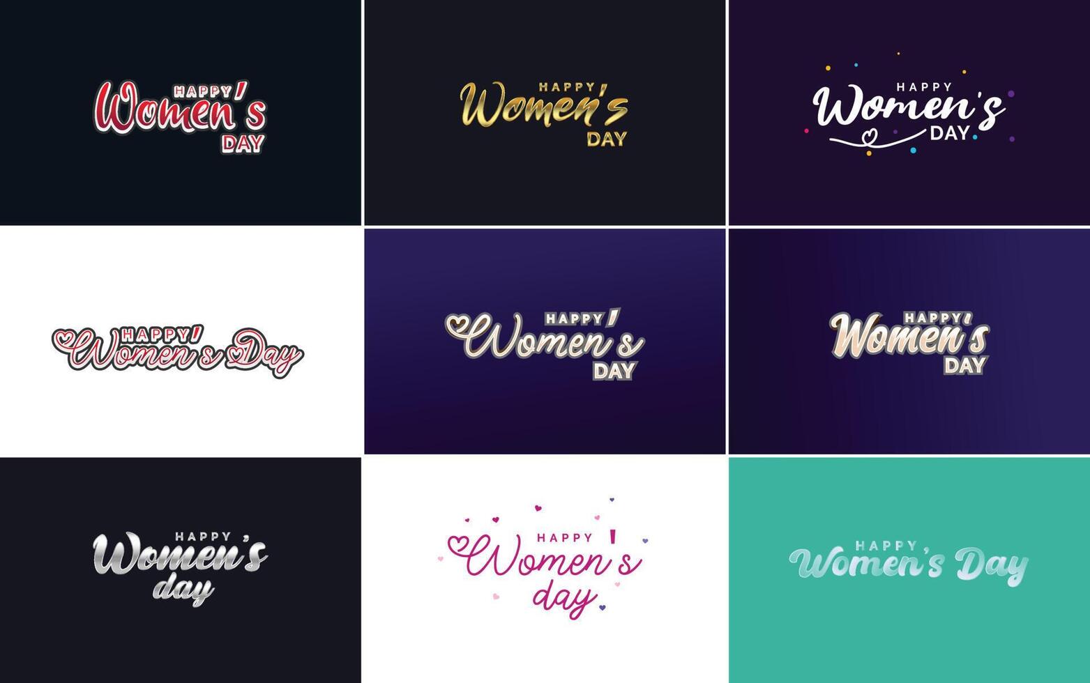 Pink Happy Women s Day typographical design elements for use in international women s day concept minimalistic design element illustration vector