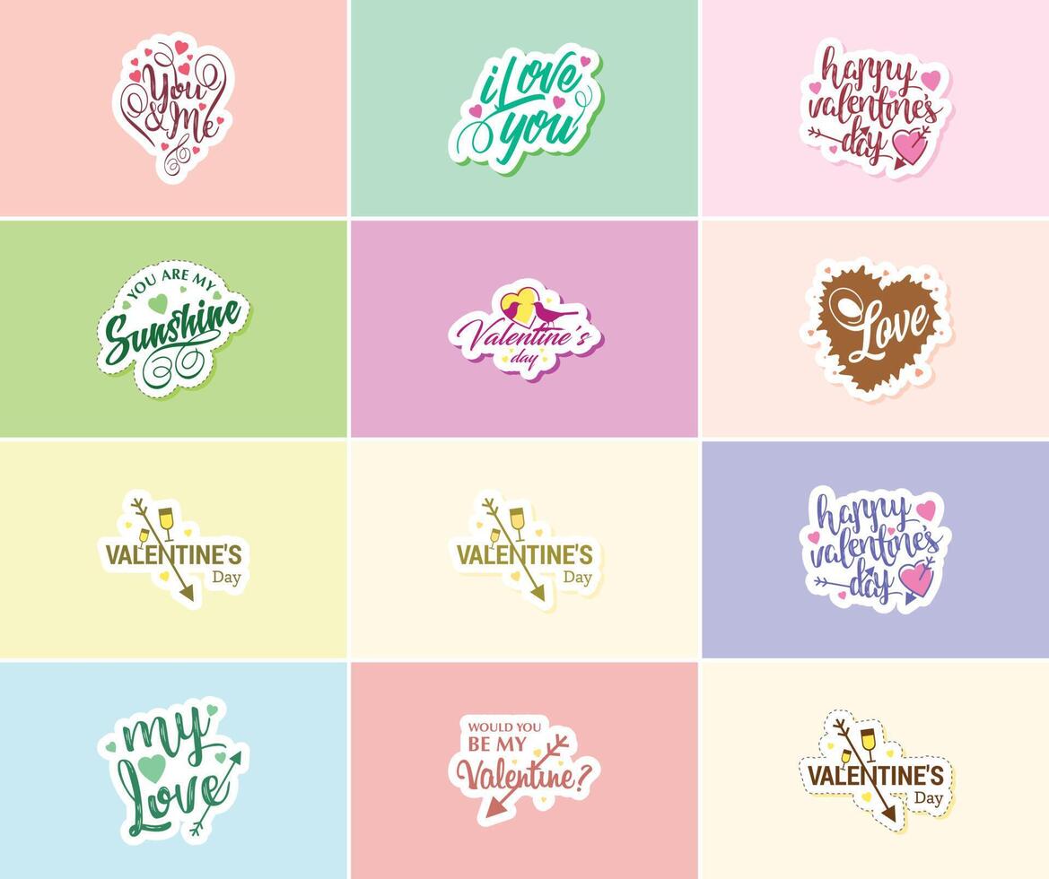 Valentine s Day Graphics Stickers to Share Your Love and Affection vector