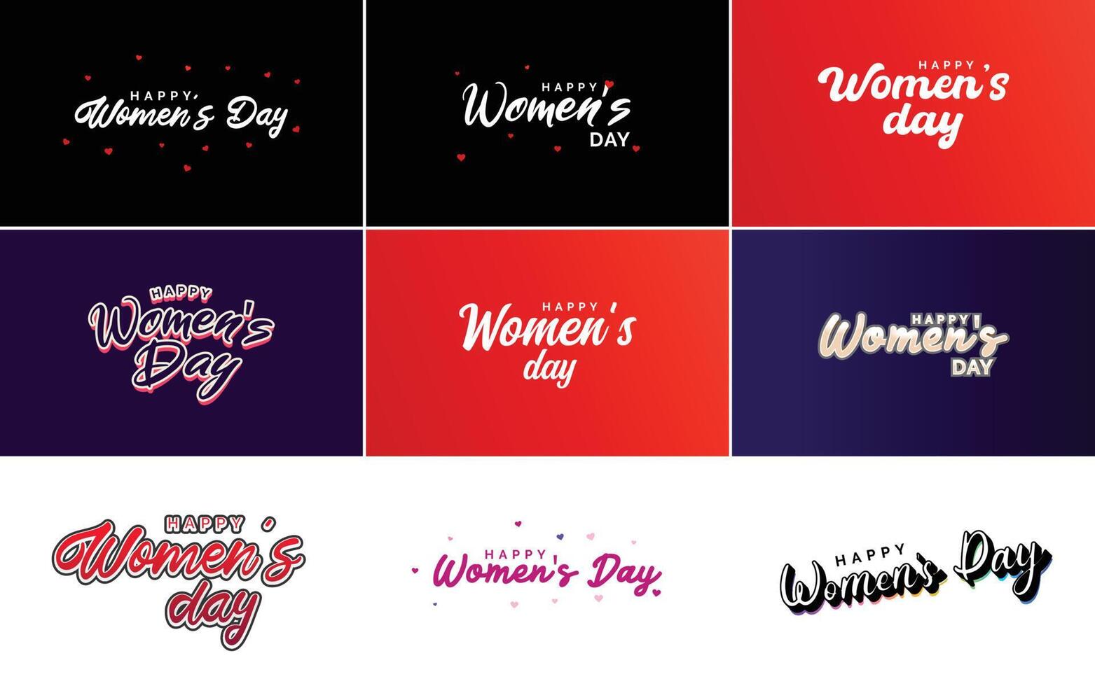 March 8 typographic design set with Happy Women s Day text vector