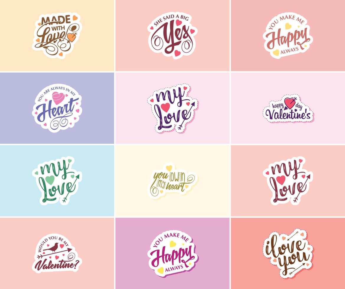 Valentine s Day Graphics Stickers to Show Your Love and Devotion vector