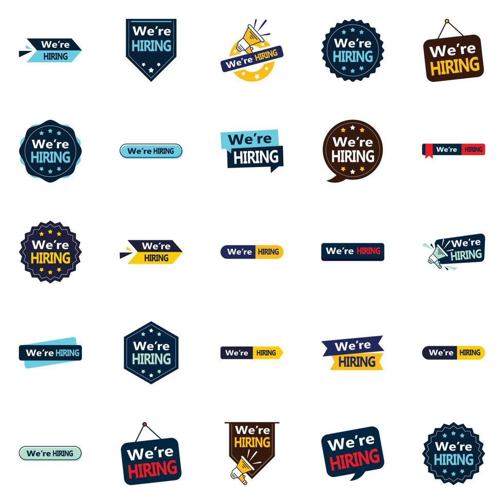 Find the Best Candidates with These 25 We re Hiring element Elements vector