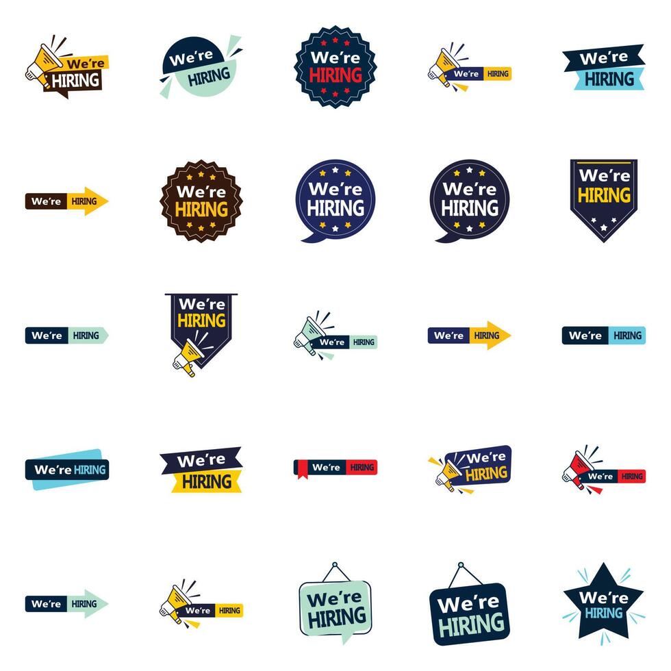 We re Hiring 25 Professional element Designs for your job advertisements vector