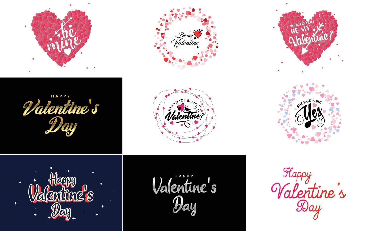 Be My Valentine lettering with a heart design suitable for use in Valentine s Day cards and invitations vector