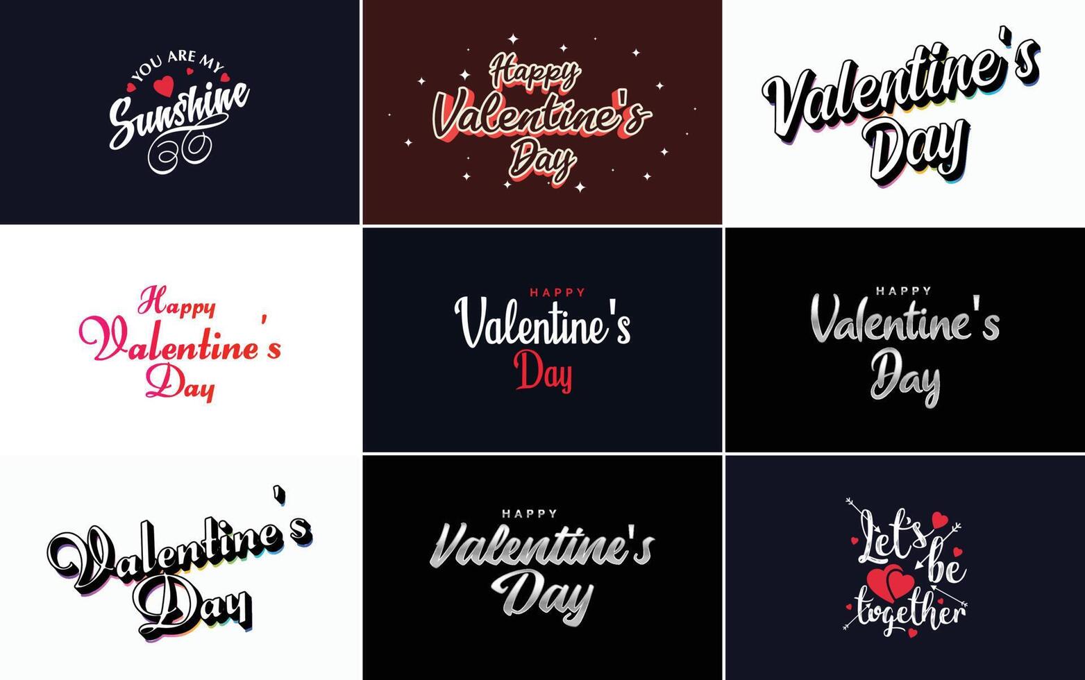 Happy Valentine s Day greeting card template with a romantic theme and a red color scheme vector