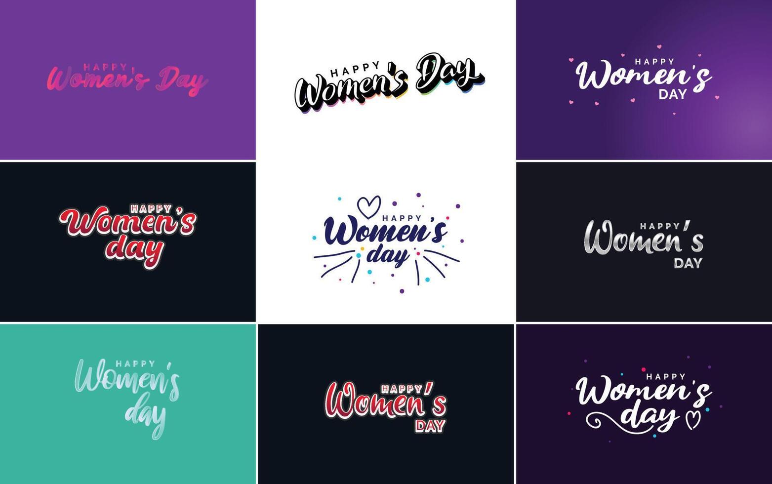Happy Women s Day design with a realistic illustration of a bouquet of flowers and a banner reading March 35 vector