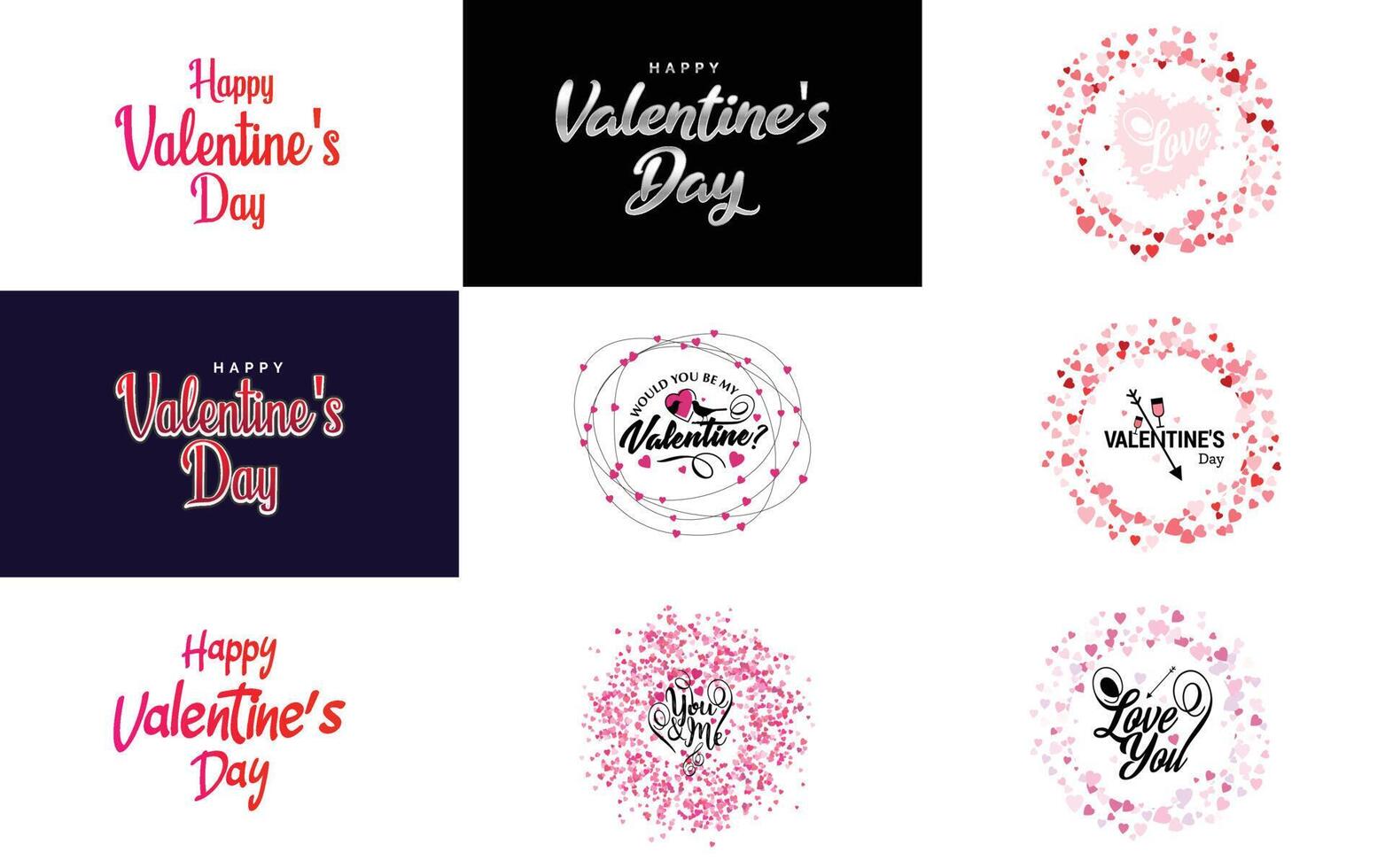 Love word art design with a heart shaped gradient background vector