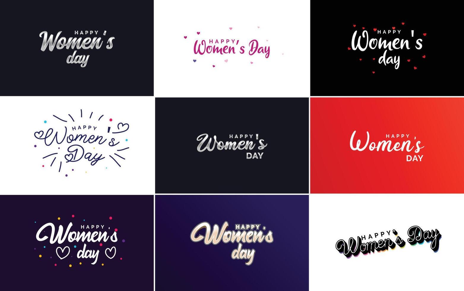 Pink Happy Women s Day typographical design elements international women s day icon and symbol suitable for use in minimalistic designs for international women s day concepts element illustration vector