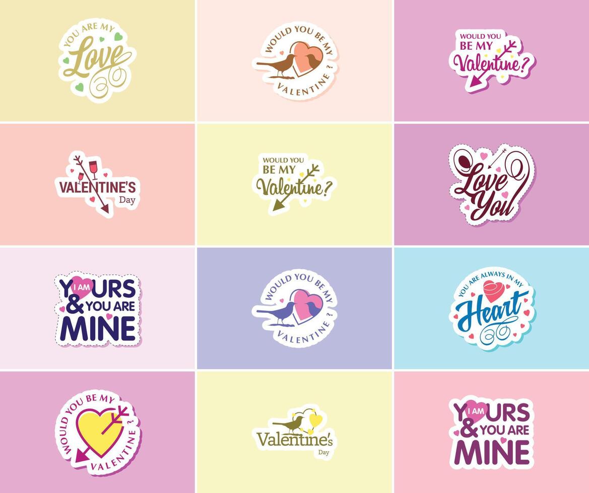 Love is in the Details Valentine s Day Typography and Graphics Stickers vector