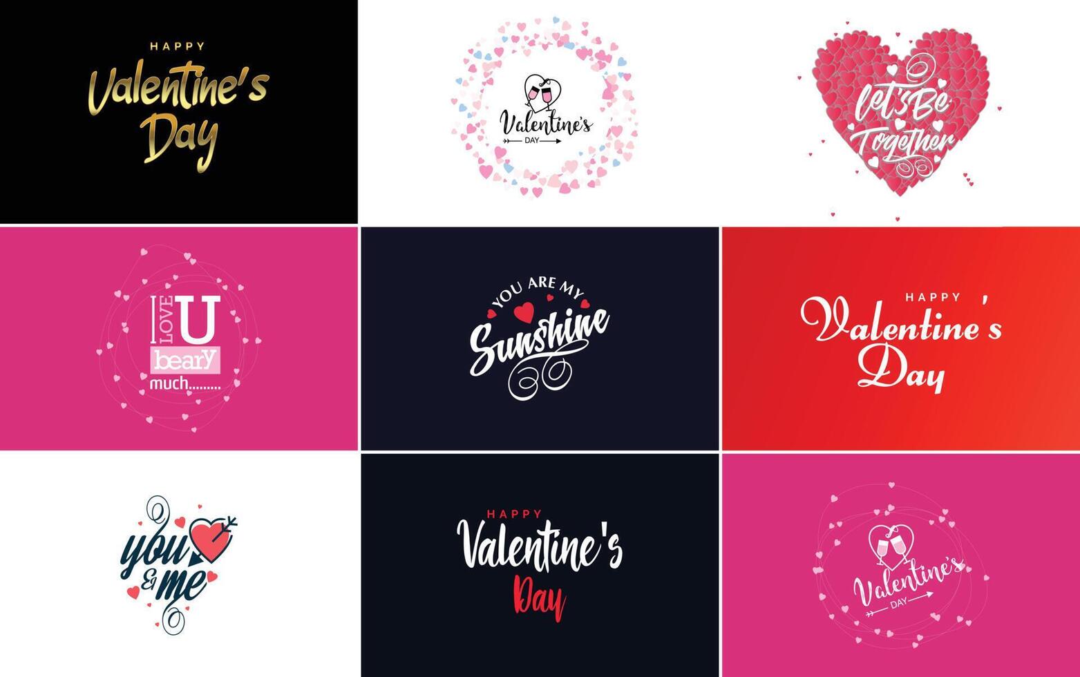 Love word art design with a heart shaped gradient background vector
