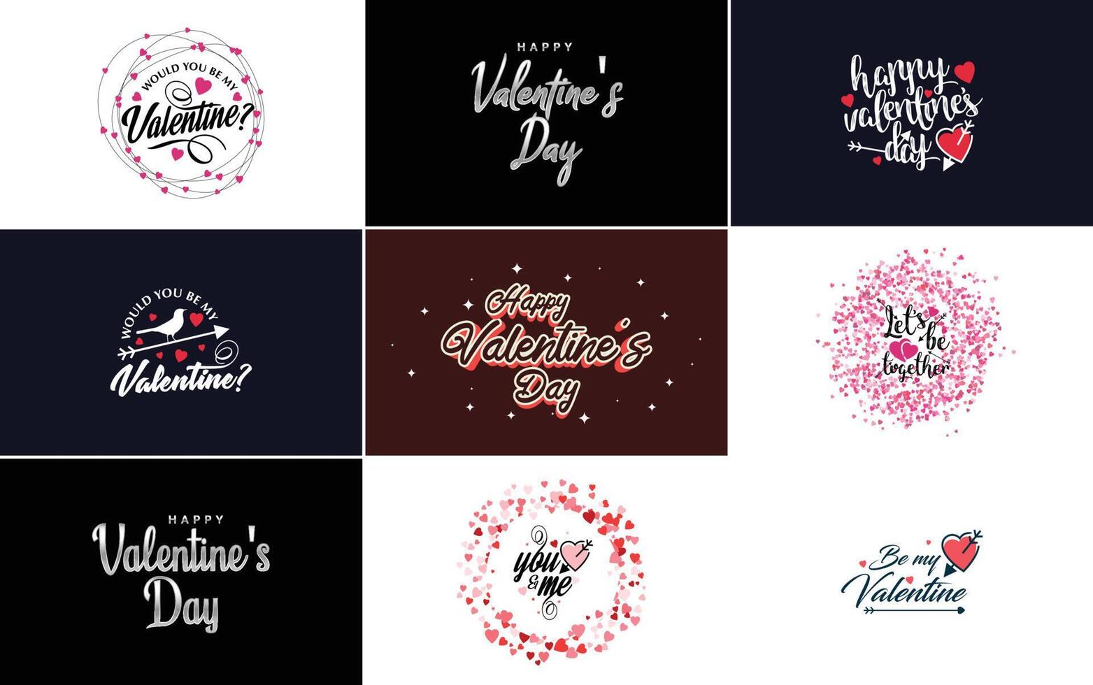 illustration of a heart shaped wreath with Happy Valentine s Day text vector
