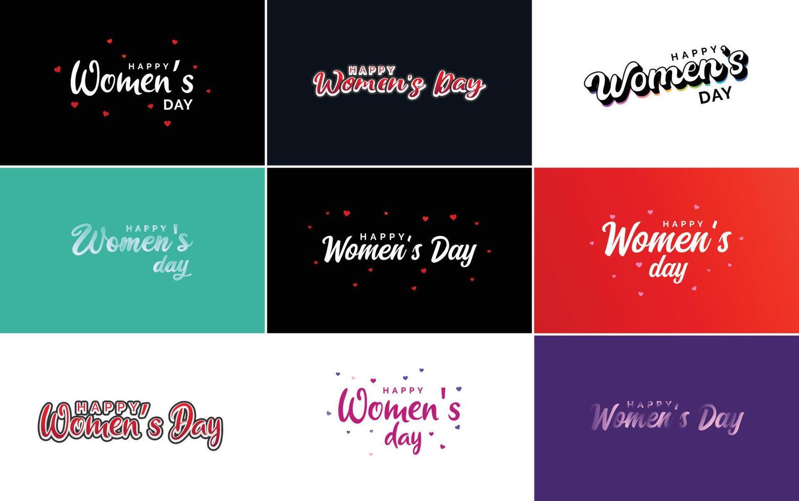 Happy Women s Day design with a realistic illustration of a bouquet of flowers and a banner reading March 96 vector