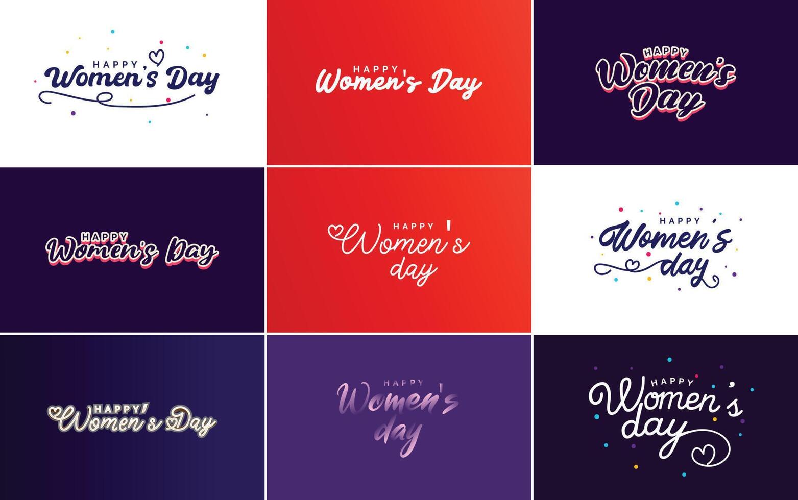 International Women s Day greeting card template with a floral design and hand lettering text illustration vector