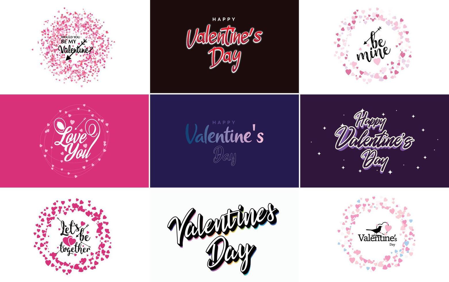 Be My Valentine lettering with a heart design suitable for use in Valentine s Day cards and invitations vector