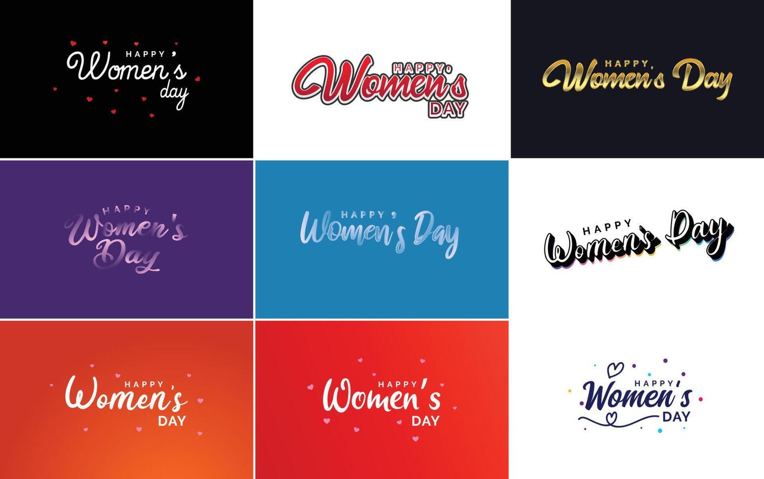 Set of Happy International Woman s Day signs and emblems design elements signs labels badges collection vector