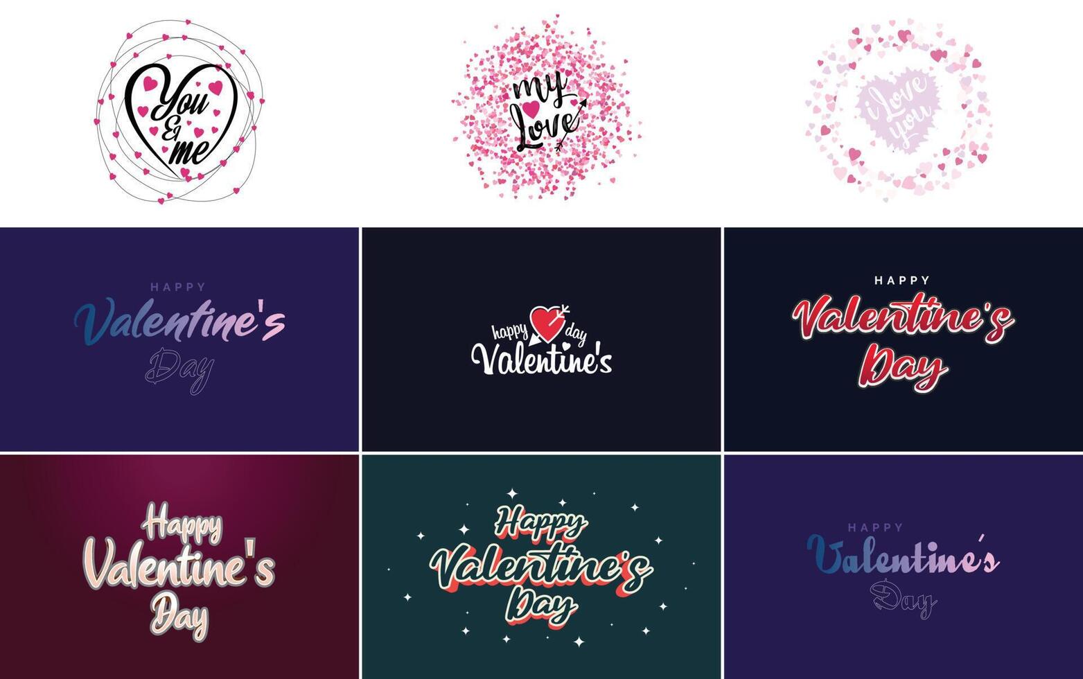 Happy Valentine s Day banner template with a romantic theme and a red color scheme vector