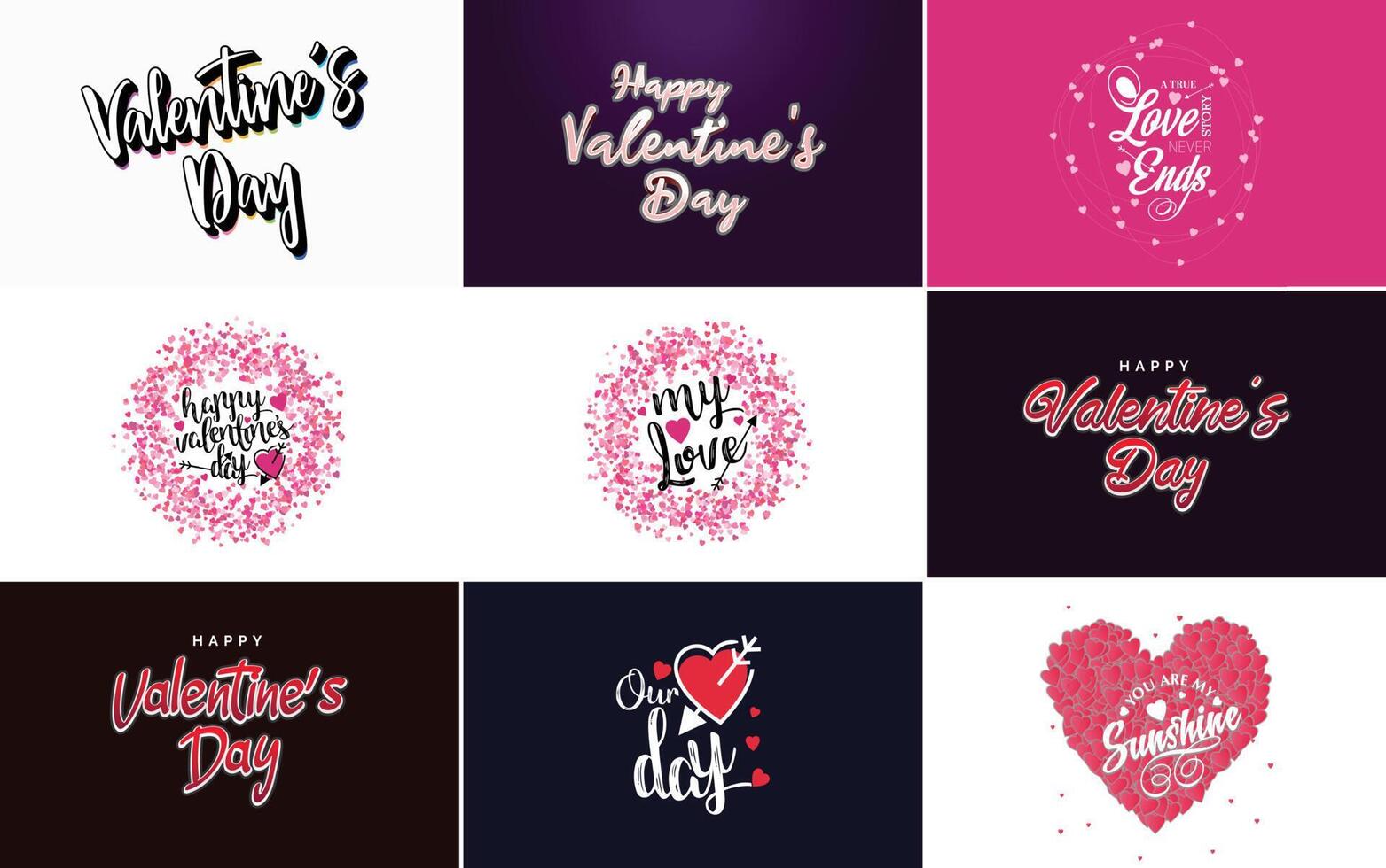 Happy Valentine s Day banner template with a romantic theme and a red color scheme vector