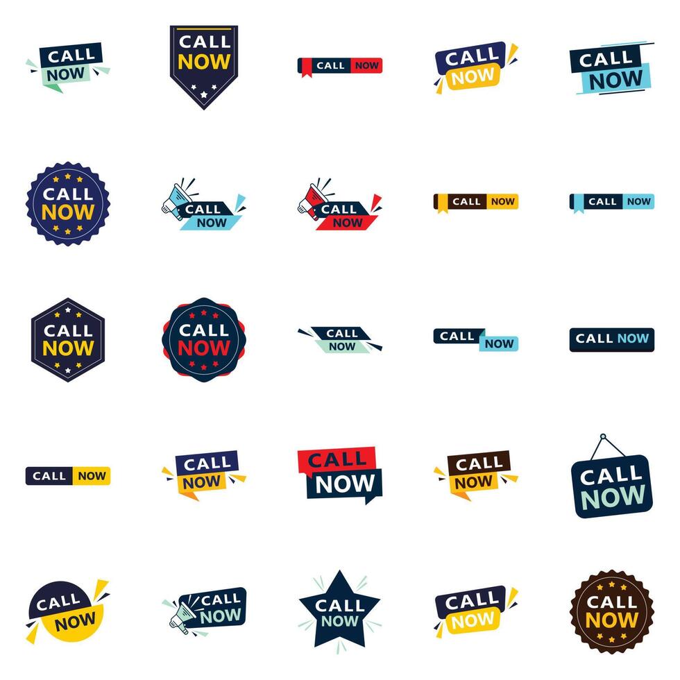 Don t hesitate 25 Eye catching Typographic Banners for calling vector