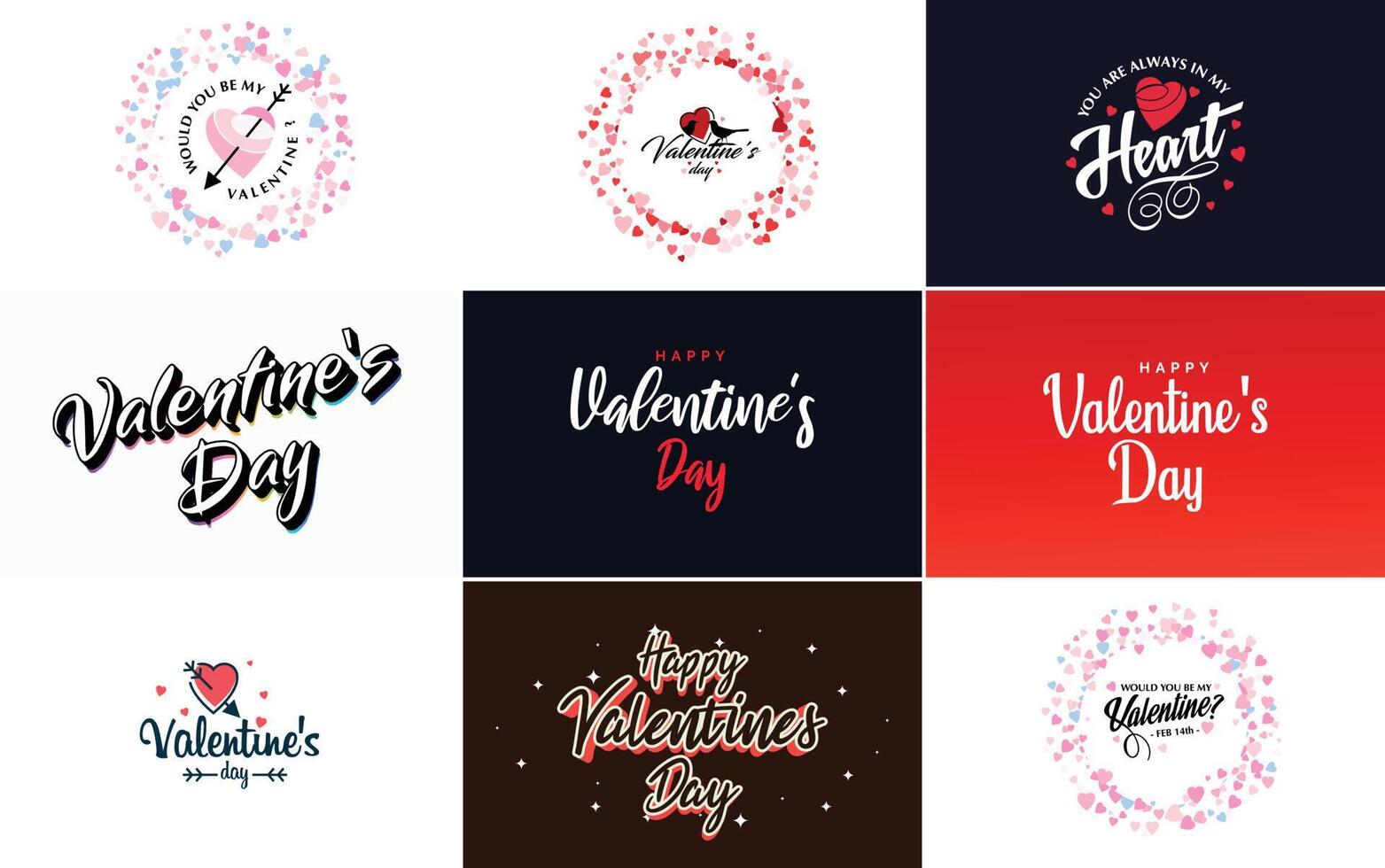 Happy Valentine s Day hand drawn lettering illustration suitable for use in design of flyers invitations posters brochures and banners vector