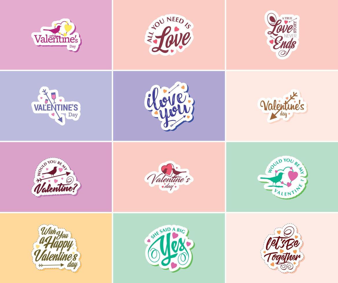 Valentine s Day Graphics Stickers to Share Your Love and Affection vector