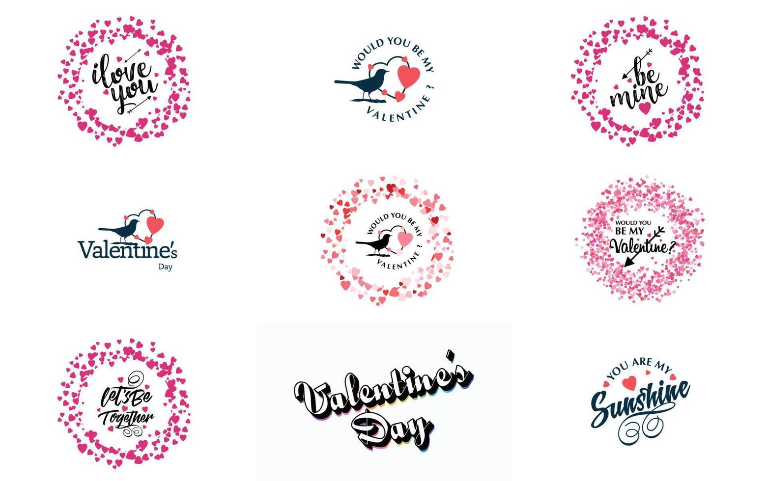 Be My Valentine lettering with a heart design suitable for use in Valentine s Day cards and invitations vector