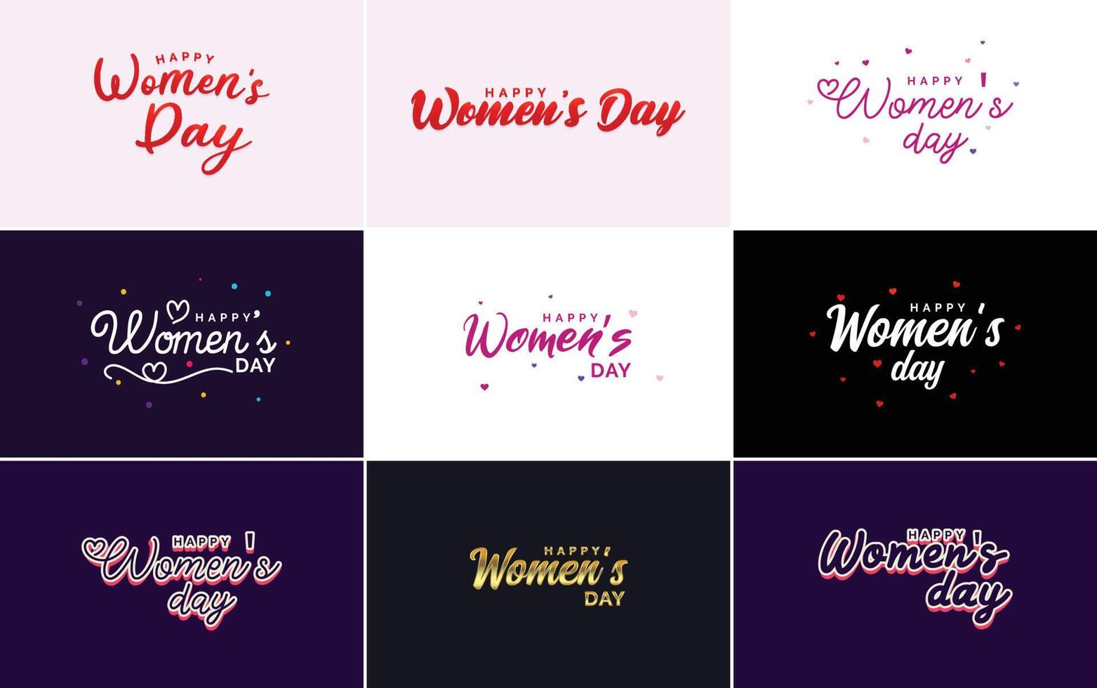 Happy Women s Day design with a realistic illustration of a bouquet of flowers and a banner reading March 8 featuring a gradient color scheme vector